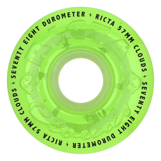 57mm Clouds Green Glow In The Dark 78a Ricta Skateboard Wheels