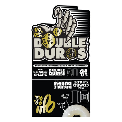 58mm Double Duro White Black Mini Combo 99a/95a OJ Skateboard Wheels