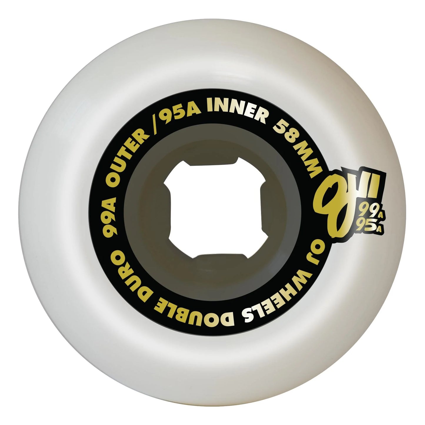58mm Double Duro White Black Mini Combo 99a/95a OJ Skateboard Wheels