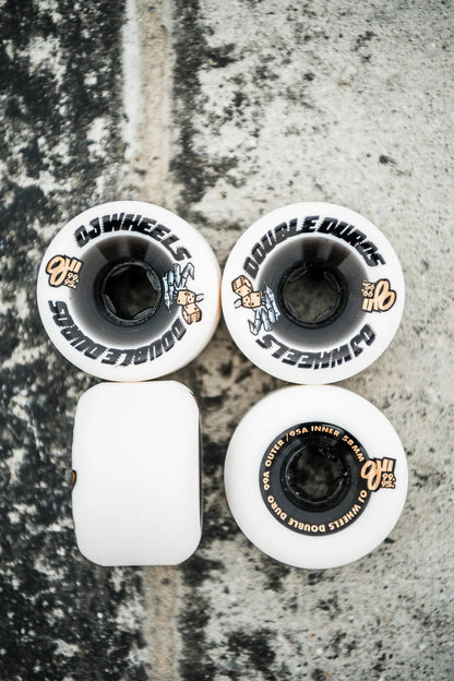 58mm Double Duro White Black Mini Combo 99a/95a OJ Skateboard Wheels