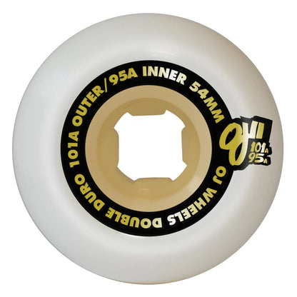 54mm Double Duro White Gum Chubbies 101a/95a OJ Skateboard Wheels