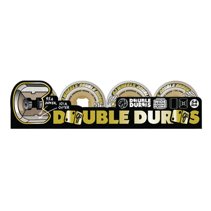 54mm Double Duro White Gum Chubbies 101a/95a OJ Skateboard Wheels