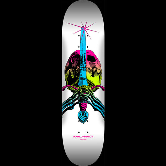 Powell Peralta Skull & Sword Skateboard Deck Lime Fade / White - Shape 246 - 9 x 32.95