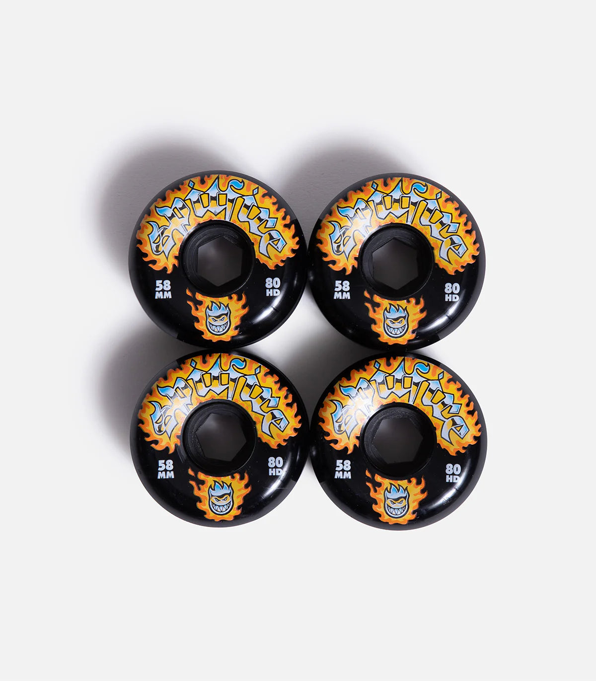 Spitfire 58mm 80HD Conical Full Chrome Venom Black Skateboard Wheels